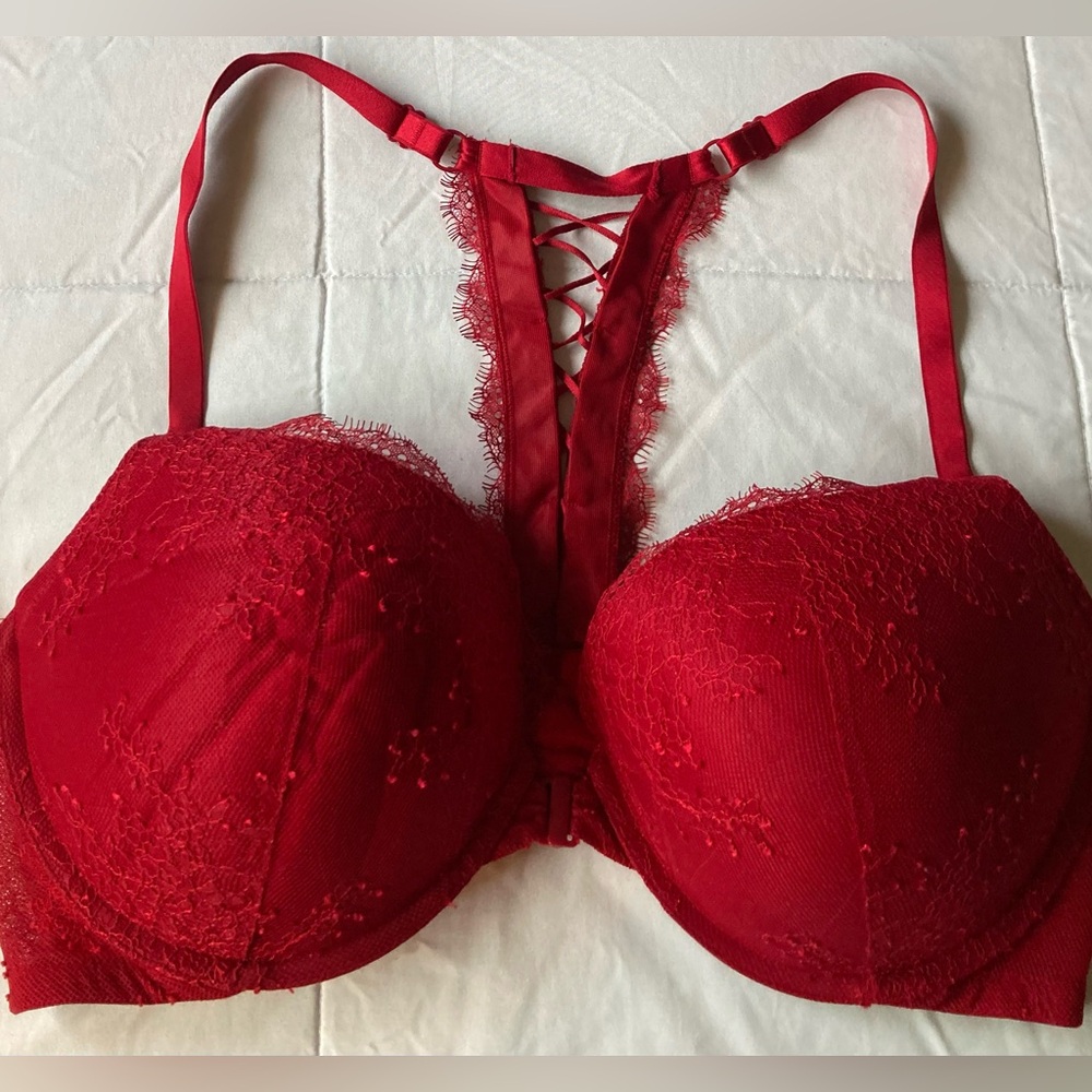 Victoria's Secret Red Lace Push-Up Bra